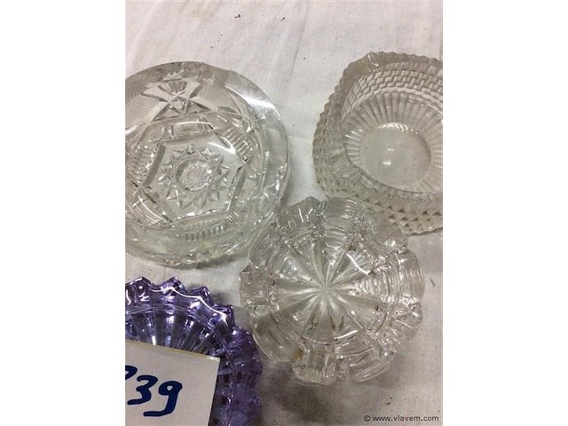 Lot asbakken glas - afbeelding 2 van  3