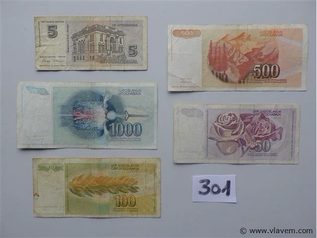 Lot bankbiljetten uit joegoslavië - afbeelding 2 van  2