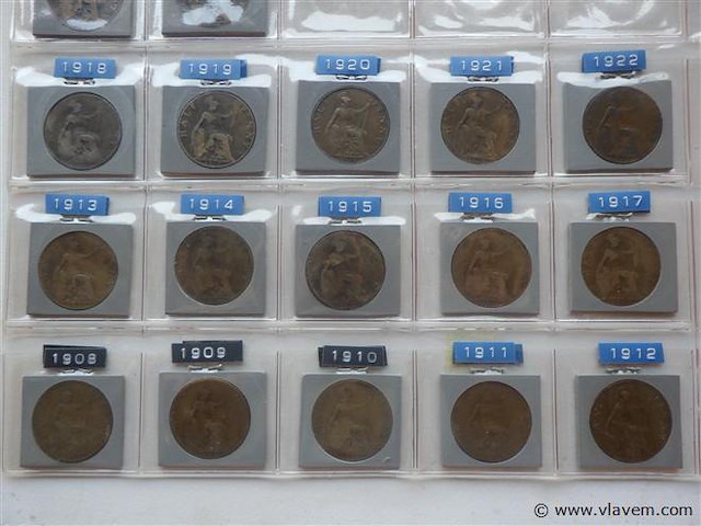 Lot britse half pennies - afbeelding 3 van  3