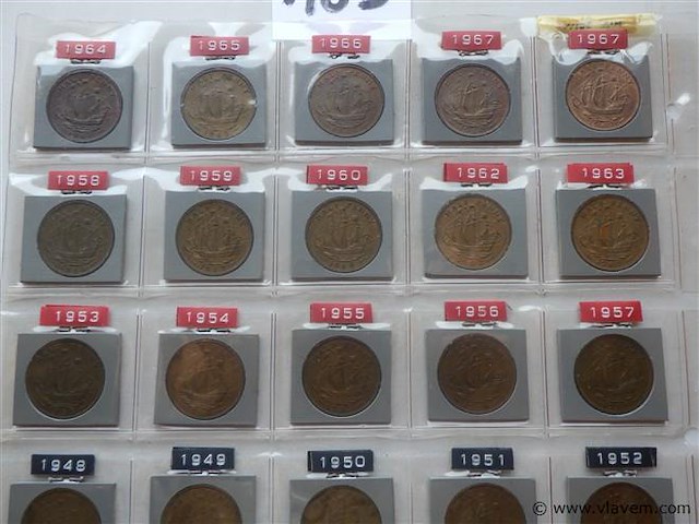 Lot britse half pennies - afbeelding 2 van  3