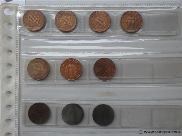 Lot britse munten one pence - afbeelding 4 van  5
