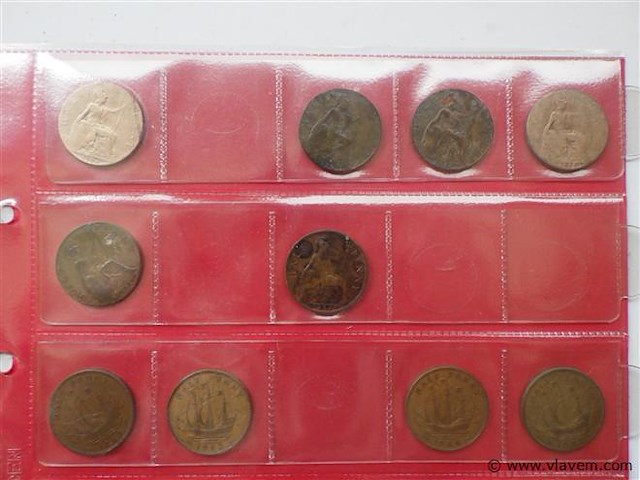 Lot britse munten penny's - afbeelding 2 van  4