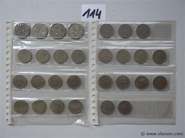 Lot britse munten shilling en 10 pence - afbeelding 1 van  4