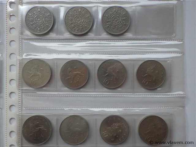 Lot britse munten shilling en 10 pence - afbeelding 4 van  4