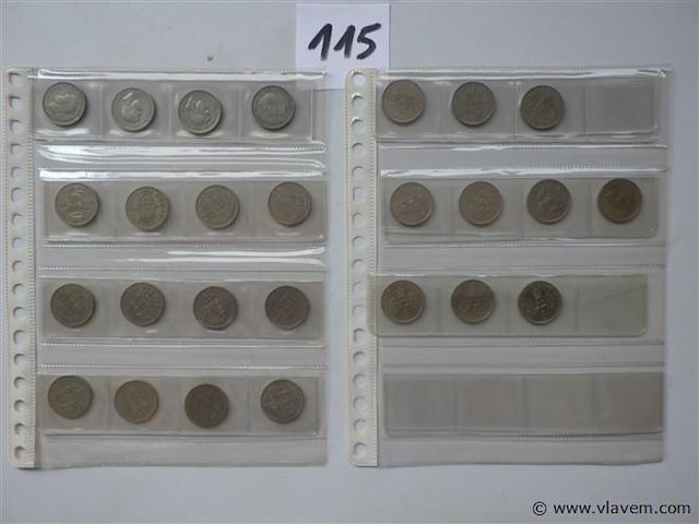 Lot britse munten shilling en 5 pence - afbeelding 1 van  4