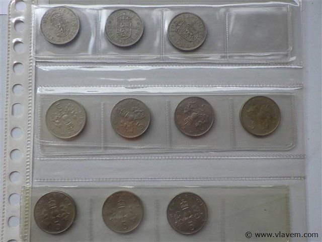Lot britse munten shilling en 5 pence - afbeelding 4 van  4