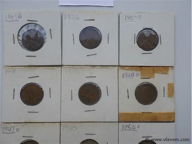 Lot diverse amerikaanse munten in kartonhouders - afbeelding 2 van  4