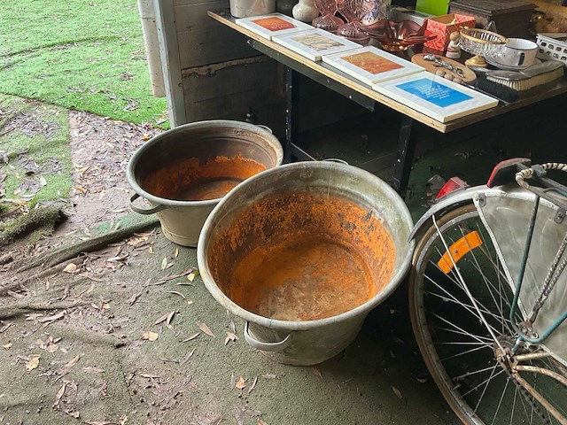 Lot diverse antieken items kast - afbeelding 12 van  26