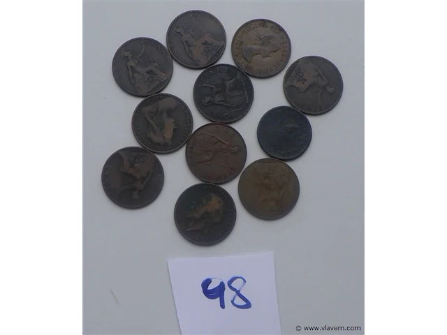 Lot diverse britse penny's - afbeelding 1 van  3