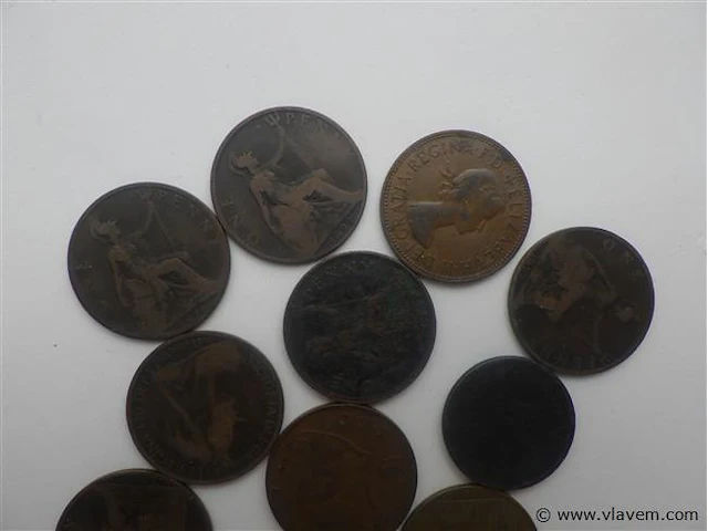 Lot diverse britse penny's - afbeelding 2 van  3