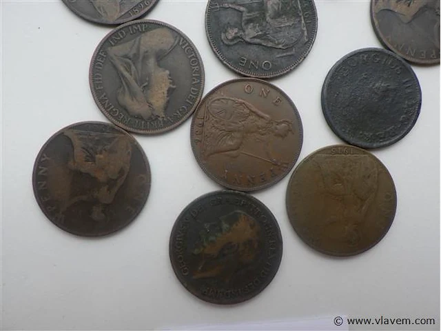 Lot diverse britse penny's - afbeelding 3 van  3