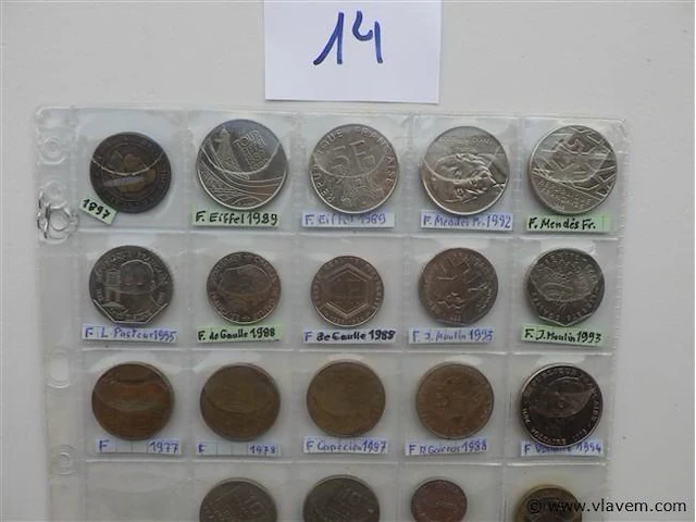 Lot diverse franse munten - afbeelding 3 van  4