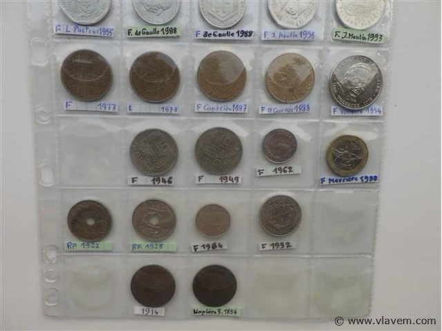 Lot diverse franse munten - afbeelding 4 van  4
