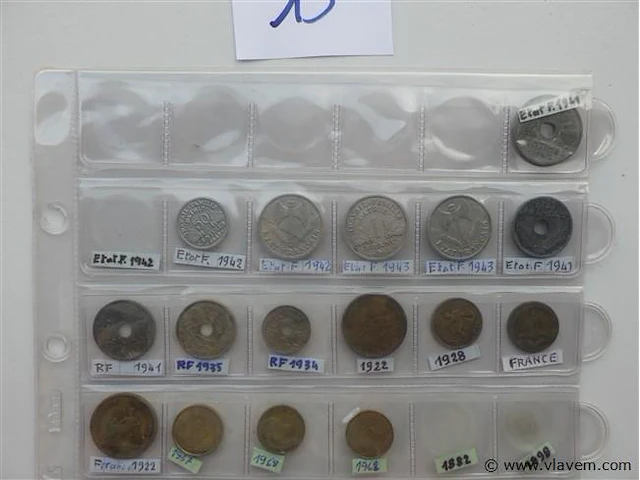 Lot diverse franse munten - afbeelding 3 van  4