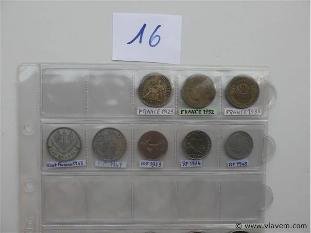 Lot diverse franse munten - afbeelding 3 van  4