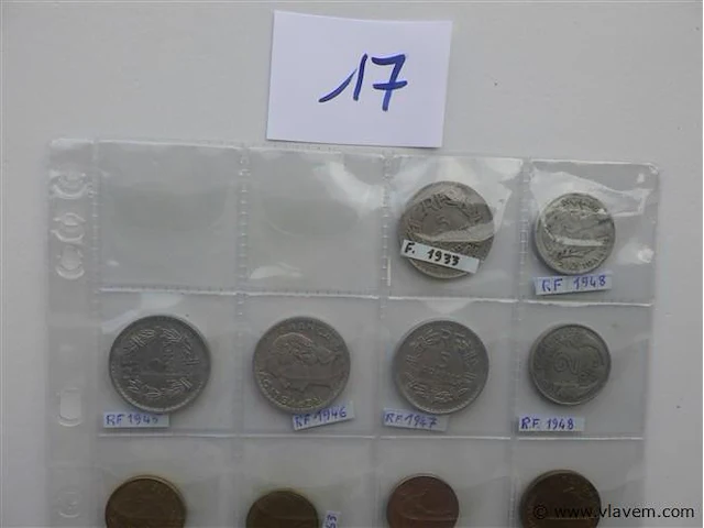 Lot diverse franse munten - afbeelding 3 van  4