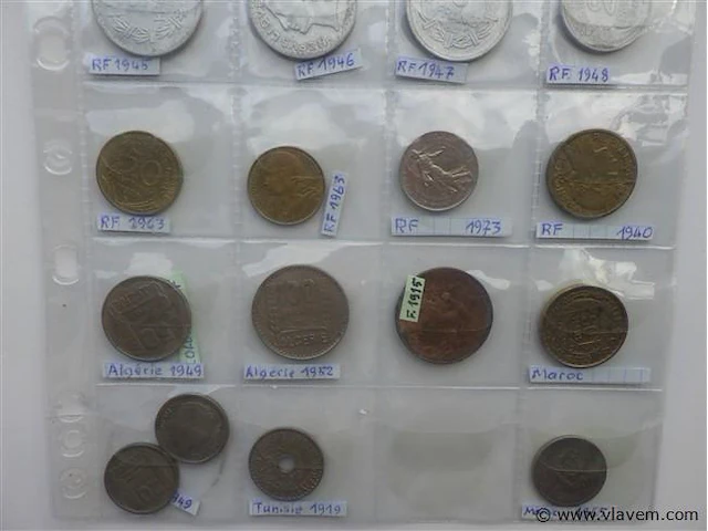 Lot diverse franse munten - afbeelding 4 van  4