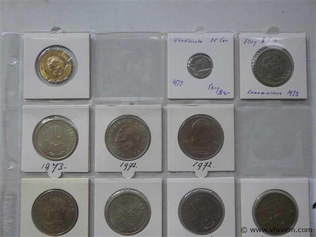 Lot diverse munten in kartonhouders - afbeelding 2 van  4