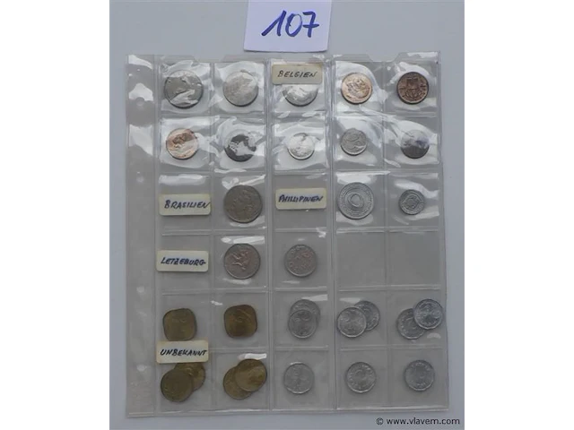 Lot diverse munten waaronder philipijnen, belgië, … - afbeelding 1 van  3