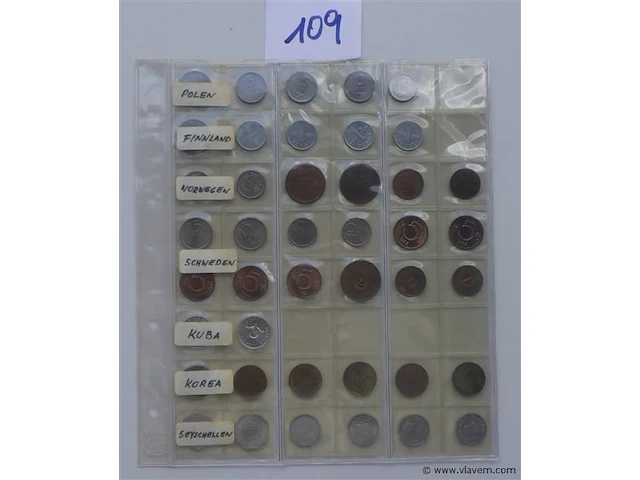Lot diverse munten wo polen, seychellen, korea, … - afbeelding 1 van  3