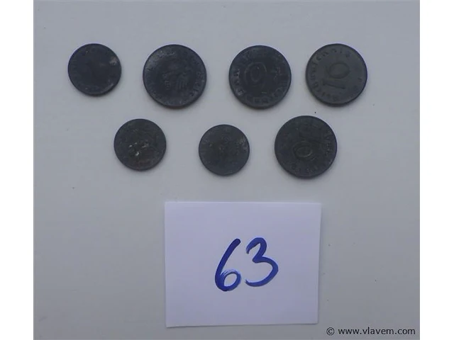 Lot duitse munten uit tweede wereldoorlog - afbeelding 1 van  4