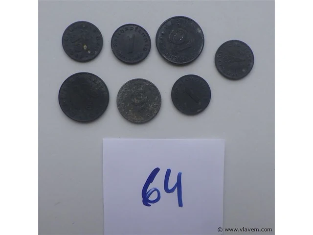 Lot duitse munten uit tweede wereldoorlog - afbeelding 1 van  4