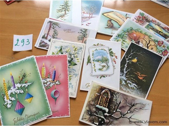 Lot kerst/nieuwjaarskaarten (50%ongebruikt) - afbeelding 2 van  3