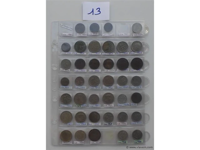 Lot luxemburgse munten - afbeelding 1 van  4