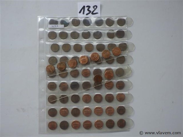 Lot munten amerika one cent - afbeelding 1 van  4