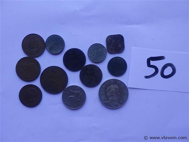 Lot munten divers - afbeelding 1 van  4