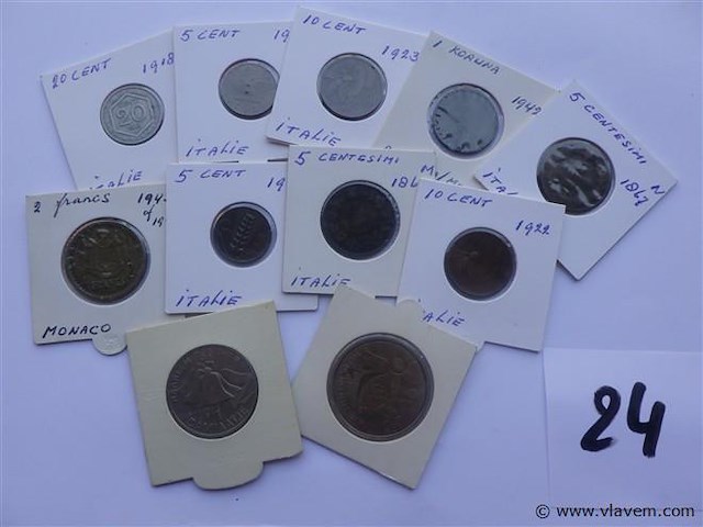 Lot munten in kartonhouders - afbeelding 1 van  7