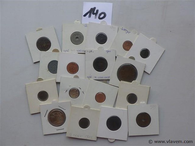 Lot munten in kartonhouders - afbeelding 1 van  4