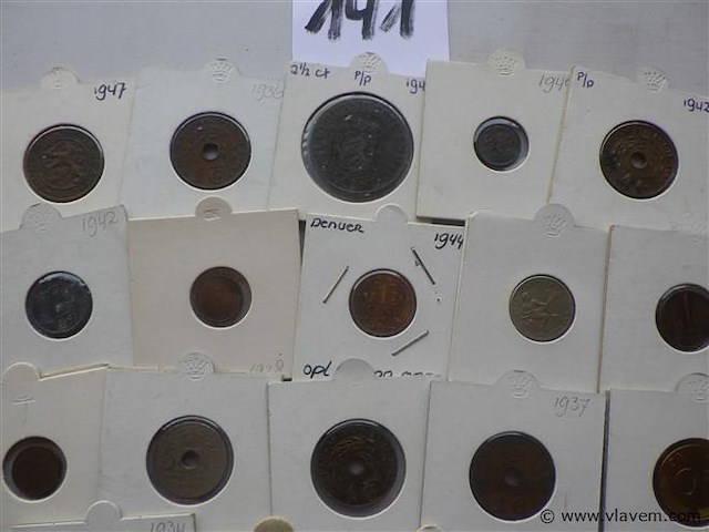 Lot munten in kartonhouders - afbeelding 2 van  3
