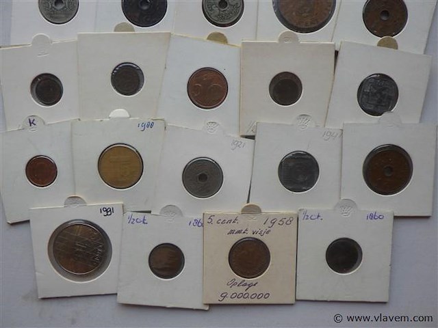 Lot munten in kartonhouders - afbeelding 2 van  3