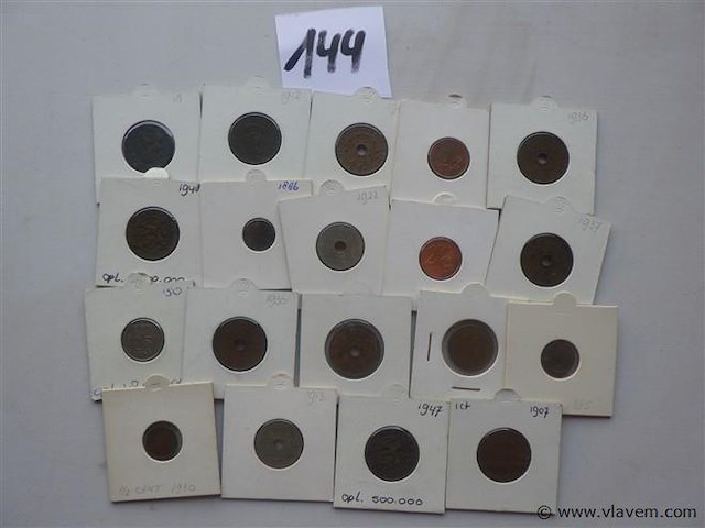 Lot munten in kartonhouders - afbeelding 1 van  5