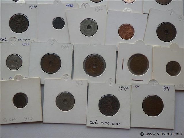 Lot munten in kartonhouders - afbeelding 2 van  5