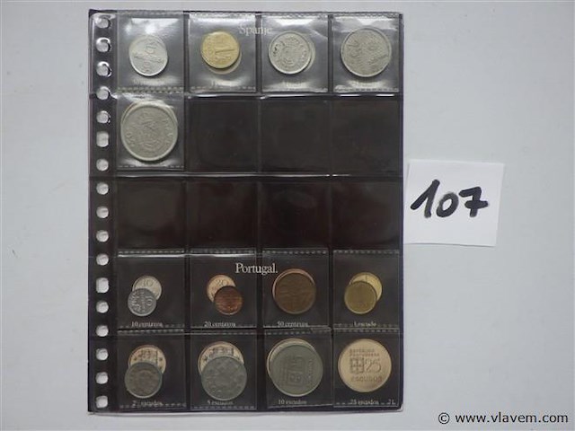 Lot munten spanje en portugal - afbeelding 1 van  3