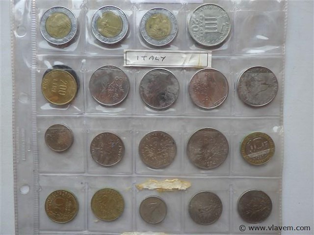 Lot munten uit italië en frankrijk - afbeelding 2 van  3