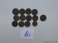 Lot oude belgische 2 -1 cent stukken, alsook ned