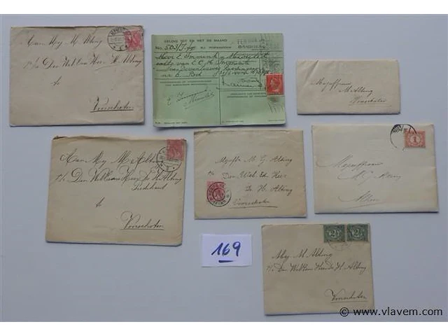Lot oude brieven met postzegels - afbeelding 1 van  5