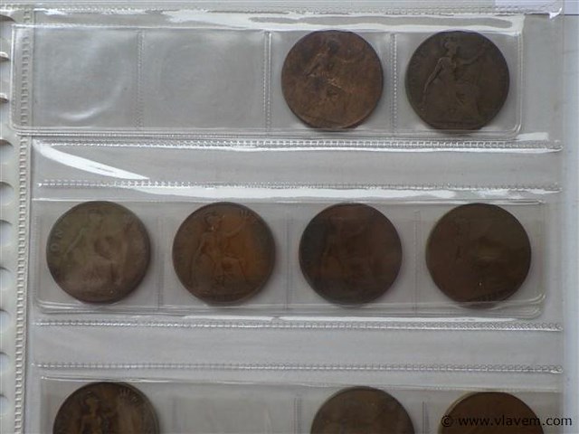 Lot oude britse munten penny's - afbeelding 2 van  5
