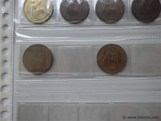 Lot oude britse munten penny's - afbeelding 5 van  5