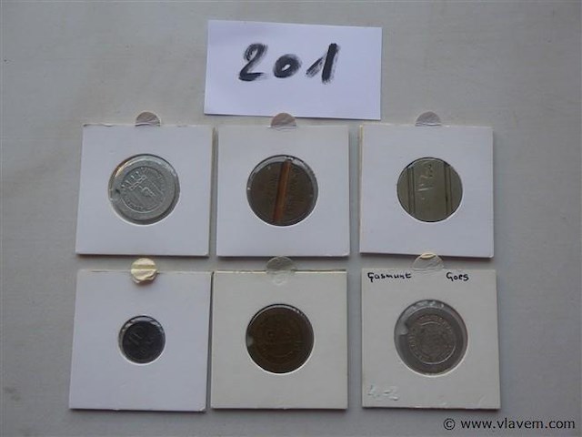 Lot penningen oa gasmunten - afbeelding 1 van  3