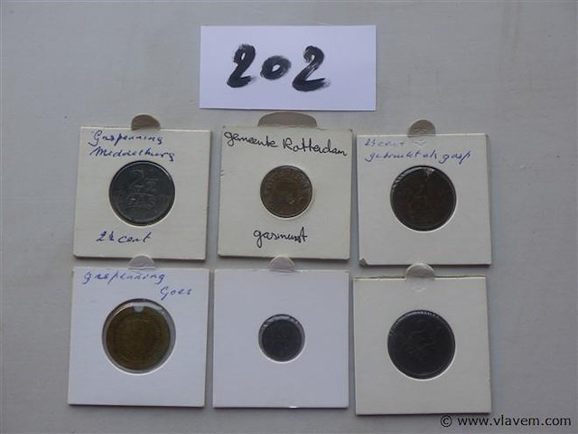 Lot penningen oa gasmunten - afbeelding 1 van  6