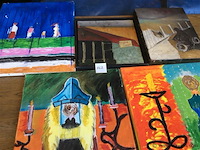 Lot schilderijen 5stuks - afbeelding 1 van  4