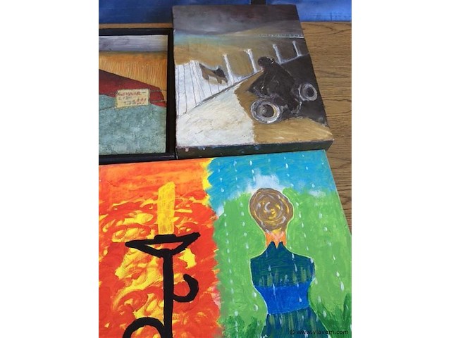 Lot schilderijen 5stuks - afbeelding 3 van  4