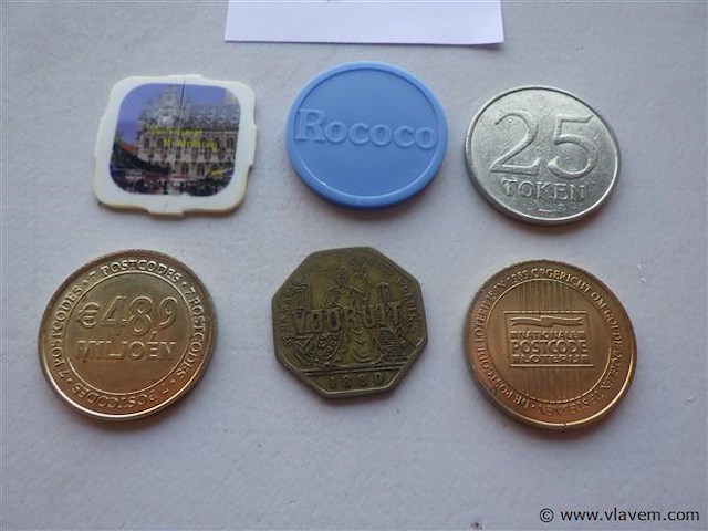 Lot tokens en penningen oa vooruit 1880 - afbeelding 3 van  3