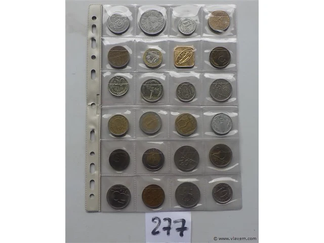 Lot wereldmunten (1 vel) - afbeelding 1 van  4