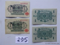 Lotje duitse bankbiljetten eine mark - afbeelding 2 van  2