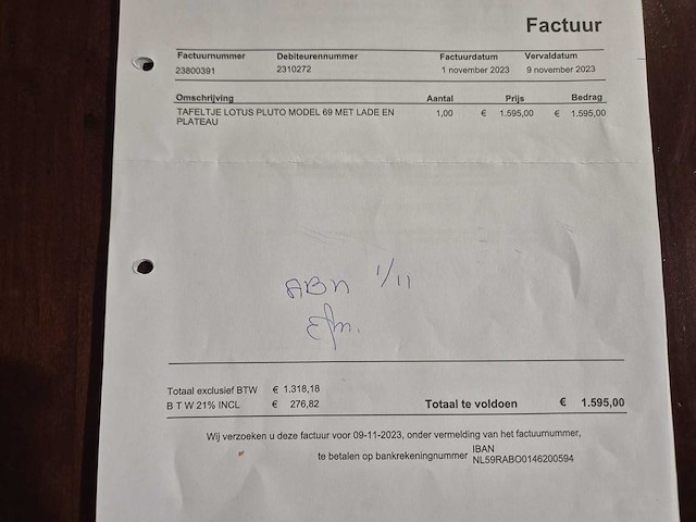 Lotus - pluto model 69 - salontafel - bijzettafel - afbeelding 5 van  11